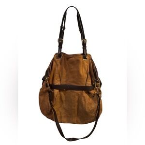 Kooba Tan & Chocolate Brown Leather Tote Bag